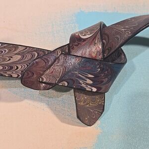 Thomas Leathers M L XL 53in Half Hitch Belt Marbled Swirl Tooled Leather Modular